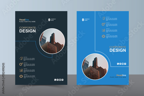 Modern Layout Flyer. Corporate Book Cover Design, EPS Vector Template. Can be Adapt to Brochure, Annual Report, Magazine, Business Presentation, Poster, flyer, Banner, Website

