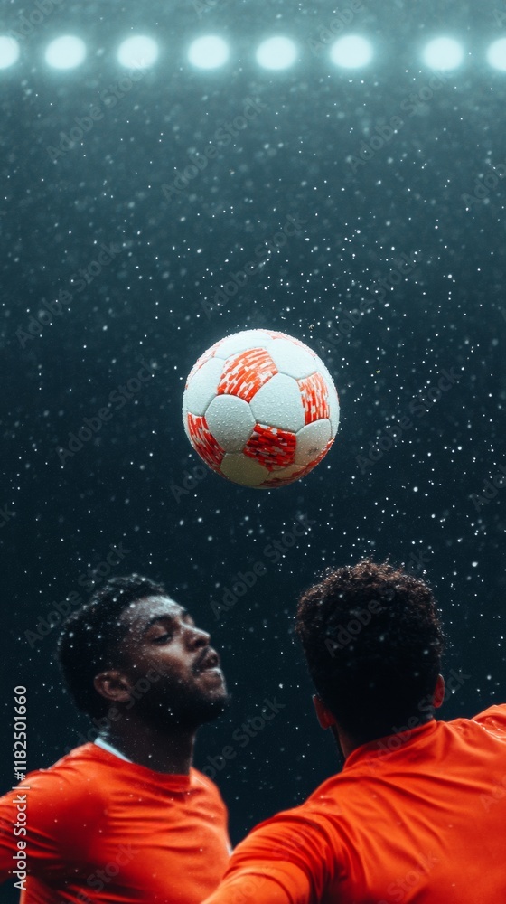 Intense Night Soccer Match in Rain Athleticism and Passion Captured Intense Night Soccer Match in Rain Athleticism and Passion Captured