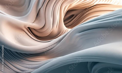 Abstract flowing fabric-like textures in soft pastel colors creating a dynamic and fluid visual effect