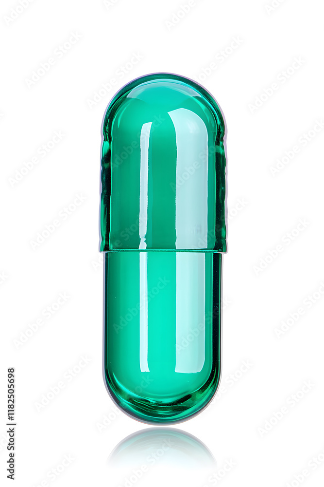 Aqua Pill Capsule isolated on white background Aqua Pill Capsule isolated on white background
