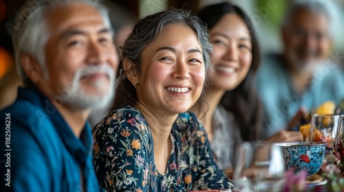 Joyful Evening Gathering with Friends Sharing Artistic Dinnerware at a Playful Dinner Party