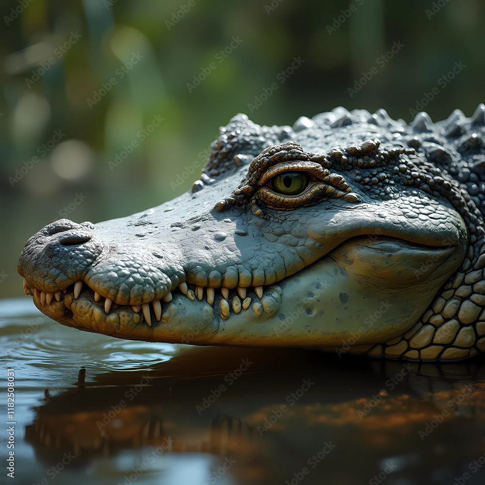 Obraz premium Cocodrilo en la Oscuridad