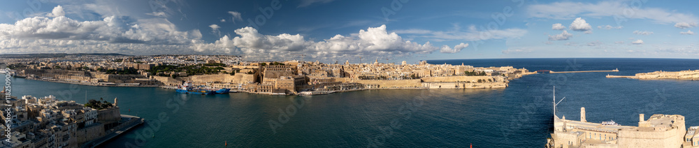 Aerial footage in Malta during winter holidays.