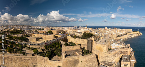 Obraz na płótnie Aerial footage in Malta during winter holidays. w salonie