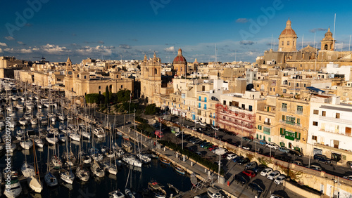 Obraz na płótnie Aerial footage in Malta during winter holidays. w salonie
