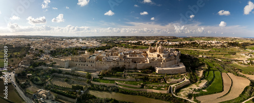 Obraz na płótnie Aerial footage in Malta during winter holidays. w salonie