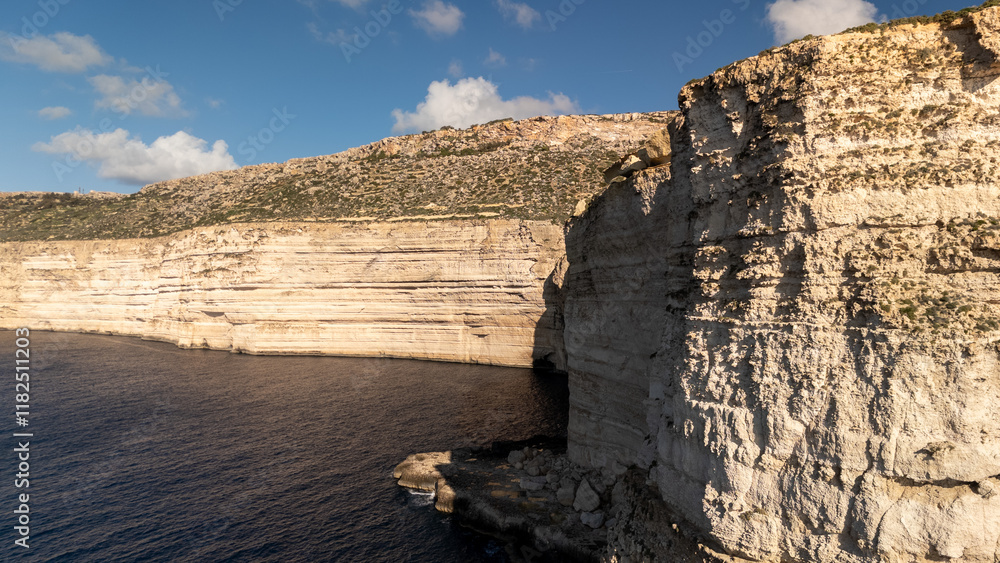Aerial footage in Malta during winter holidays.