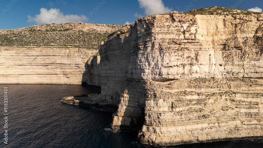 Aerial footage in Malta during winter holidays.