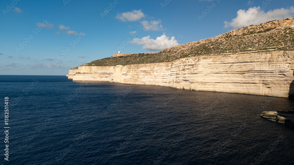 Aerial footage in Malta during winter holidays.