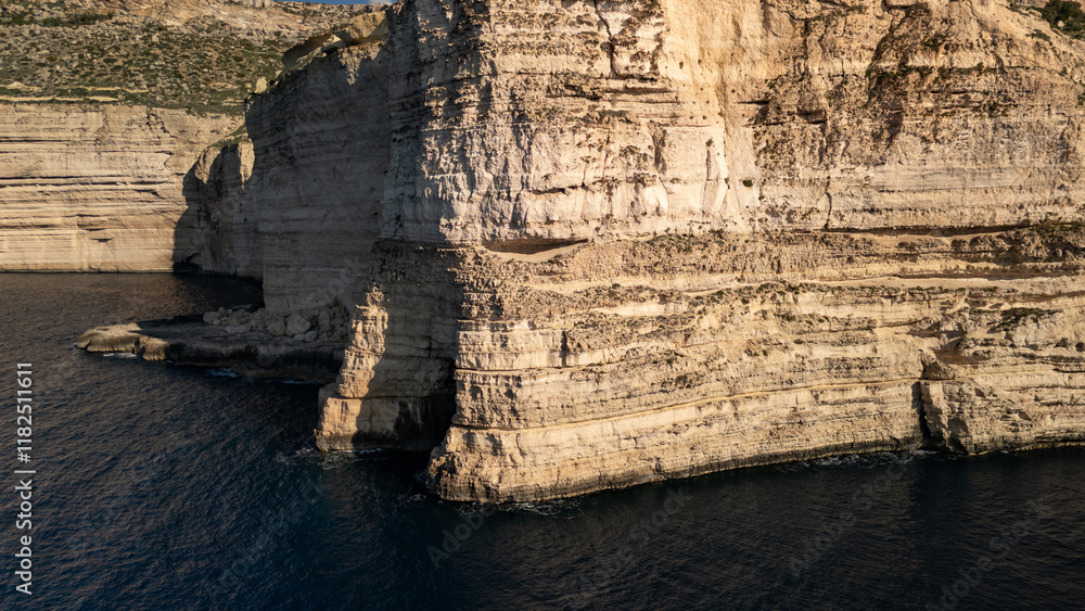 Aerial footage in Malta during winter holidays.