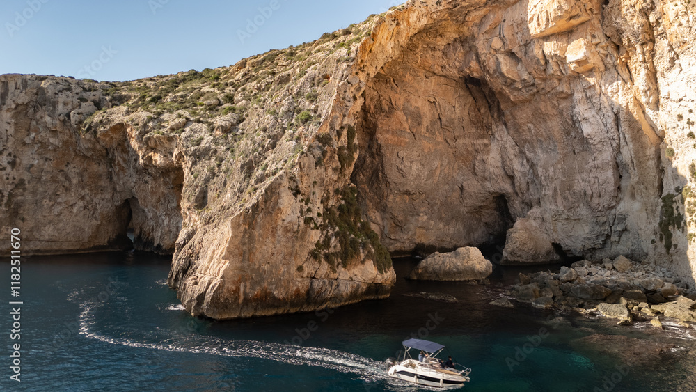 Aerial footage in Malta during winter holidays.