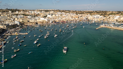 Obraz na płótnie Aerial footage in Malta during winter holidays. w salonie