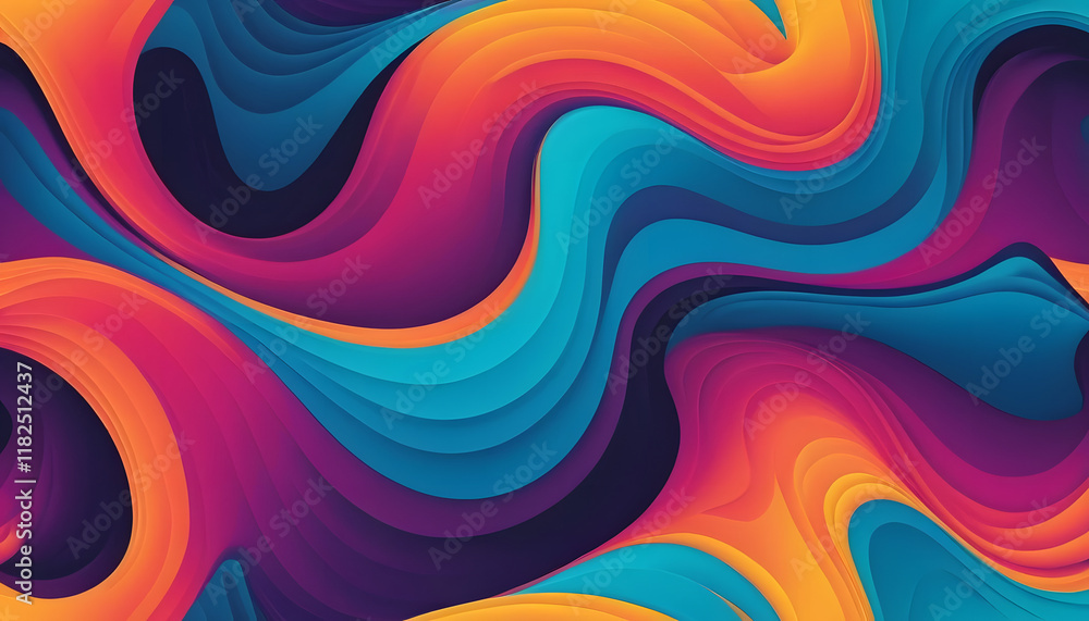 Fototapeta premium Abstract vibrant swirling colorful paint texture background.