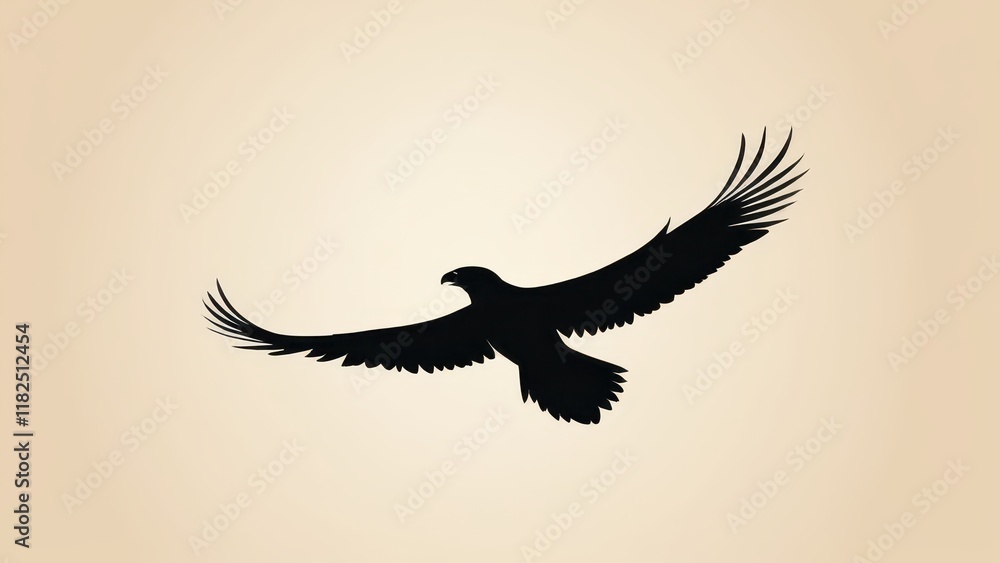 Artistic silhouette of a bird of prey flying in the sky, ideal for wildlife art. Artistic silhouette of a bird of prey flying in the sky, ideal for wildlife art.
