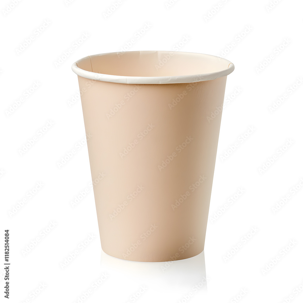 Brown paper coffee cup mock up isolated on a white background Brown paper coffee cup mock up isolated on a white background