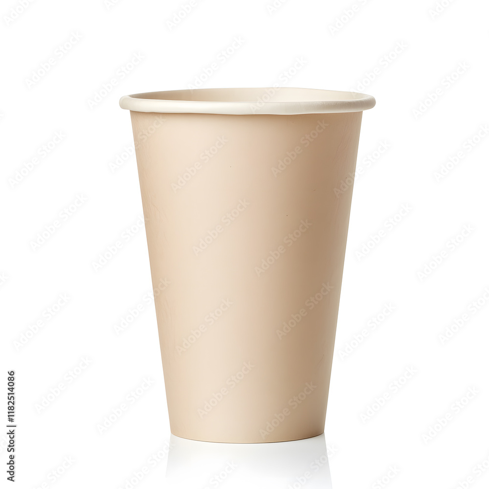 Brown paper coffee cup mock up isolated on a white background Brown paper coffee cup mock up isolated on a white background