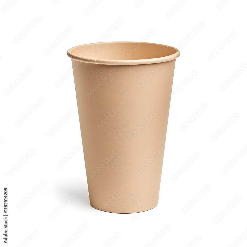Brown paper coffee cup mock up isolated on a white background Brown paper coffee cup mock up isolated on a white background