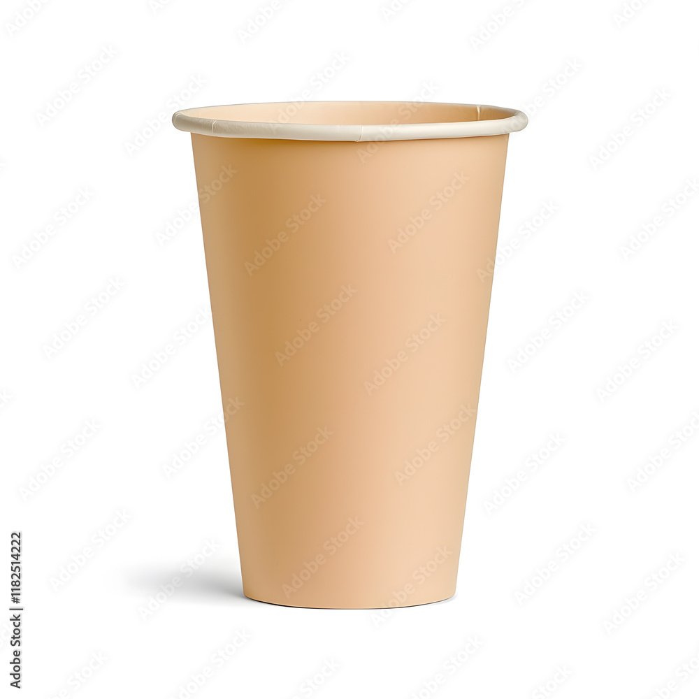 Brown paper coffee cup mock up isolated on a white background Brown paper coffee cup mock up isolated on a white background