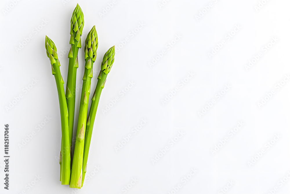 Obraz premium Green fresh asparagus isolated on white background