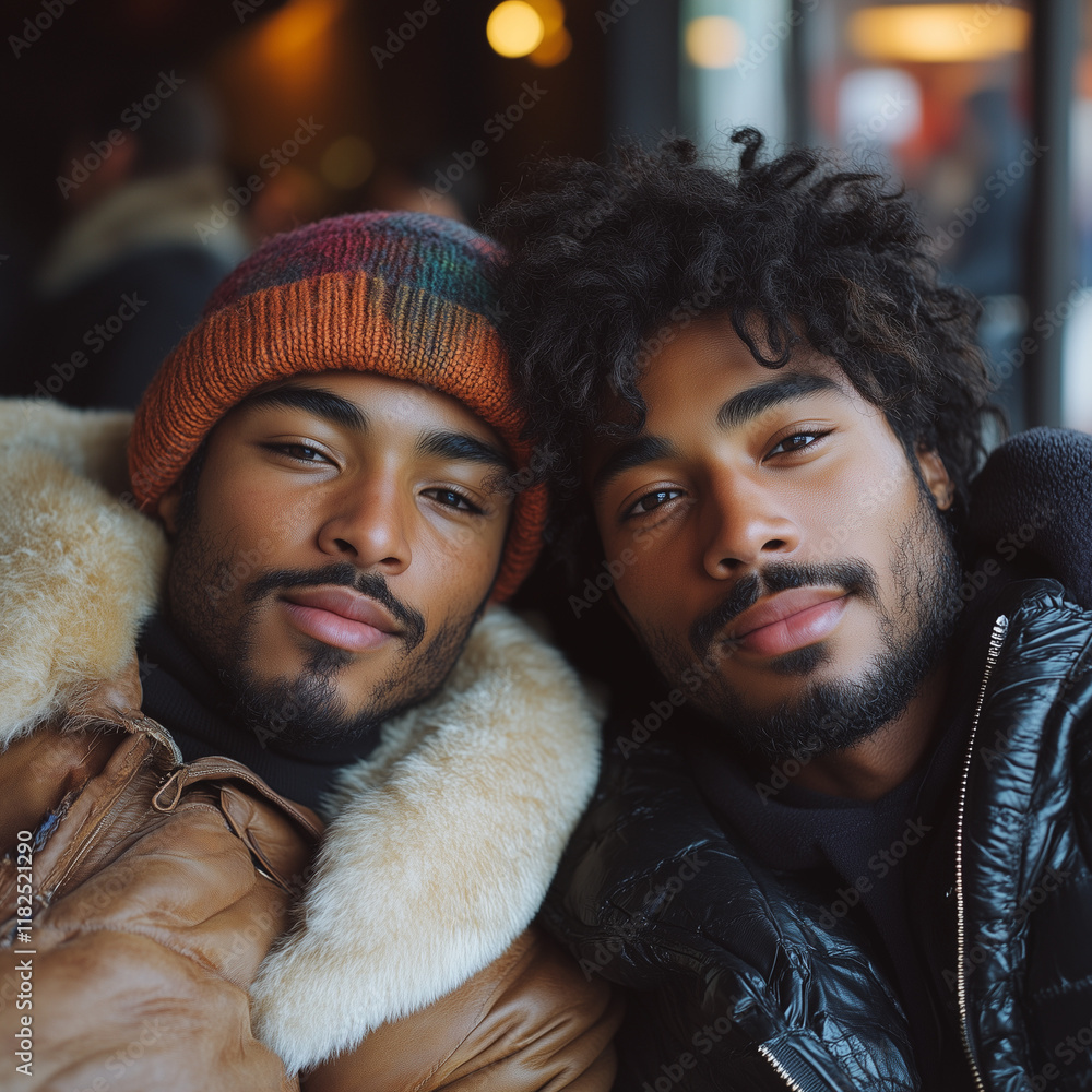 These prompts emphasize love, tenderness, and intimacy between LGBTQ+ couples in various everyday situations, ideal for stock visuals that are warm, genuine, and relatable. These prompts emphasize love, tenderness, and intimacy between LGBTQ+ couples in various everyday situations, ideal for stock visuals that are warm, genuine, and relatable.