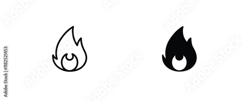 Fire flame icon vector template. Hot caution or spicy food. Vector logo symbol for oil, gas and energy concept flat design