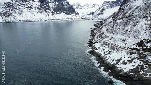 Wallpaper Mural Mountains, fjords, winter season, Norway, Tungeneset Torontodigital.ca