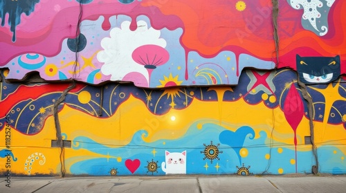 Wallpaper Mural  A bold acrylic painting of a painted concrete wall featuring Torontodigital.ca