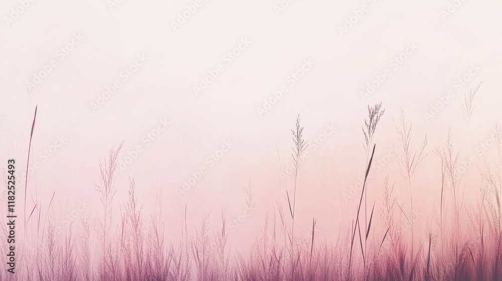 Fototapeta premium Serene pastel landscape with lavender and sage green gradients nature scene minimalist design tranquil environment