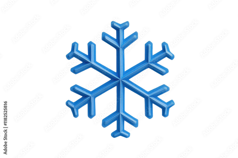 A blue snowflake with geometric design, symbolizing winter and cold weather, isolated on transparency background. intricate pattern highlights uniqueness of snowflakes A blue snowflake with geometric design, symbolizing winter and cold weather, isolated on transparency background. intricate pattern highlights uniqueness of snowflakes