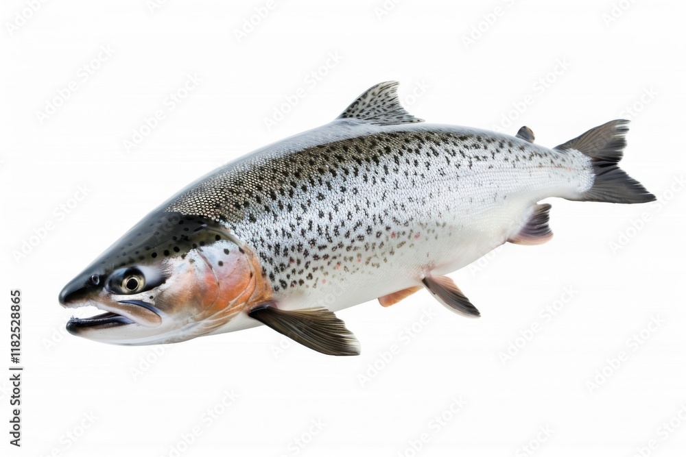 Fresh Norwegian Salmon on White Background Fresh Norwegian Salmon on White Background