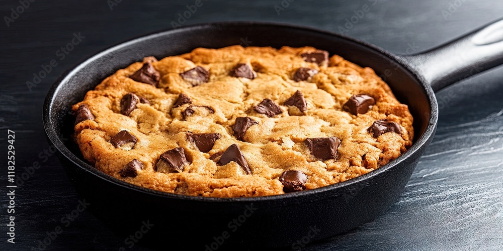 delicious skillet cookie with chocolate chunks delicious skillet cookie with chocolate chunks