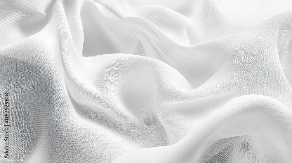 Obraz premium Abstract white fabric texture studio digital art minimalist close-up smooth gradient mesh and lines