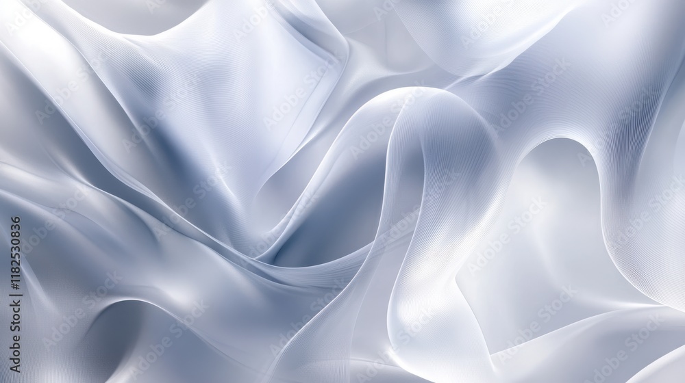 Fototapeta premium Dynamic flow of soft abstract white smoke effect for web banners digital art modern design clean environment