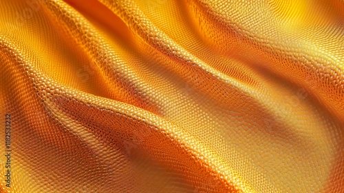 Smooth Gold Fabric with Pantone Orange Dots photo