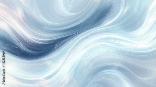 Abstract Blue Swirls, Light Waves Background, Fluid Painting Texture, Modern Art Design