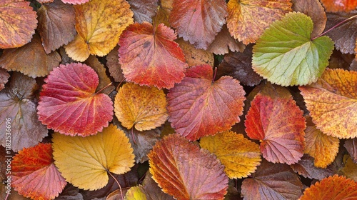 Vibrant Autumn Leaves Background Texture, Red, Orange, Yellow Foliage