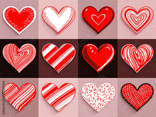 Hearts, Red, Love, Symbol, Romance, Valentine's Day, Affection, Passion, Emotion, Care, Tenderness, Warmth, Connection, Unity, Togetherness, Devotion, Sentiment, Endearment, Fondness, Adoration, Cheri photo