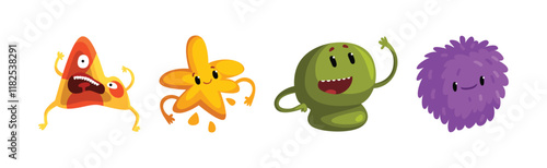 Freaky Monster Character with Funny Face Vector Set