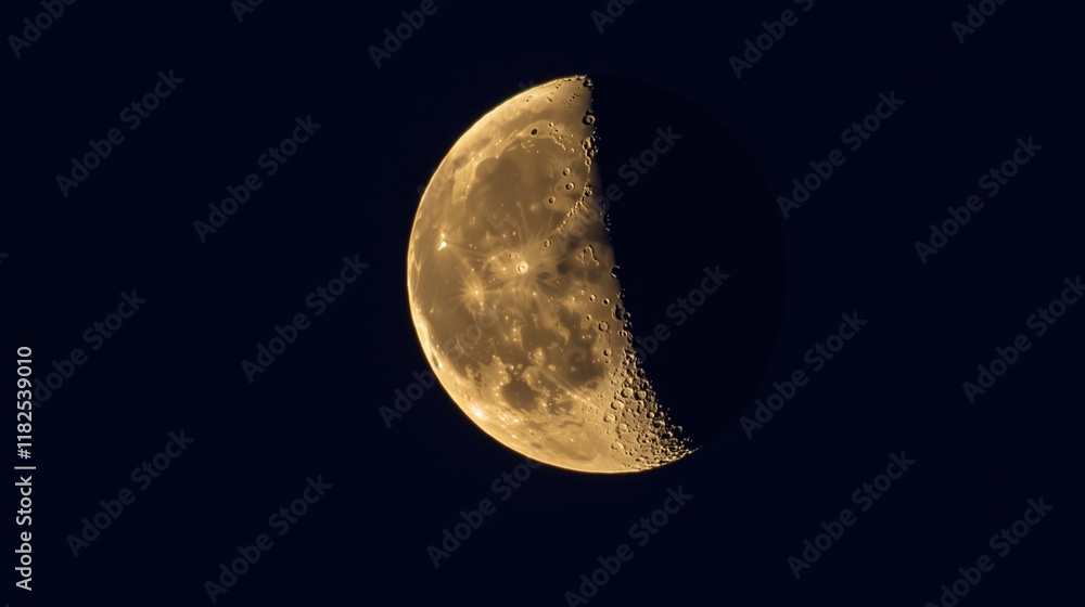 The radiant golden crescent of the moon shines against the deep black sky, its gentle light complemented by tiny sparkling stars. The radiant golden crescent of the moon shines against the deep black sky, its gentle light complemented by tiny sparkling stars.