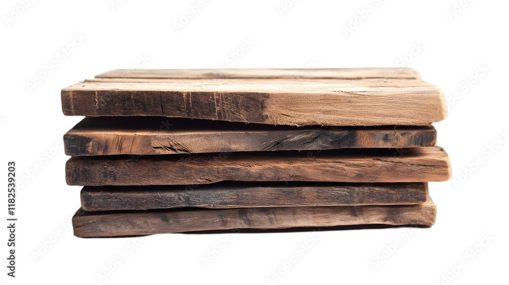 Fototapeta premium Rustic Stacked Wood Boards Wooden planks Lumber Timber Brown Texture Background Des