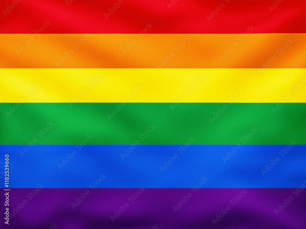 Naklejka premium Colorful LGBTQ pride flag with diverse stripes.