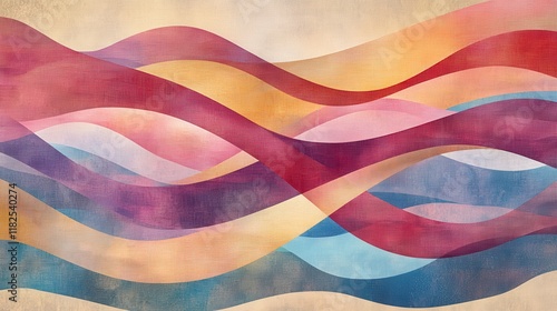 Wallpaper Mural Dynamic swirls of color intersecting over neutral background abstract art digital design contemporary environment aesthetic viewpoint Torontodigital.ca