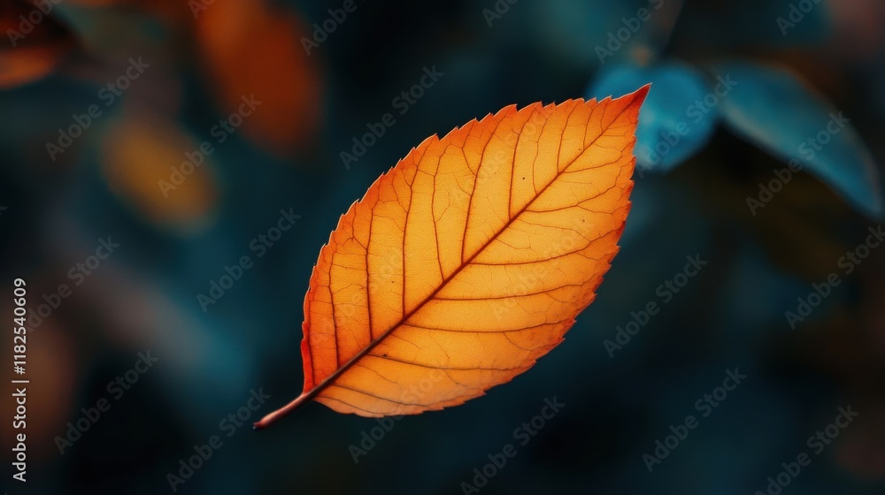 Vibrant orange autumn leaf isolated against a soft background, showcasing intricate texture and rich seasonal color. Vibrant orange autumn leaf isolated against a soft background, showcasing intricate texture and rich seasonal color.