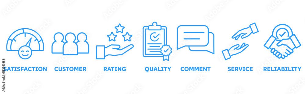 Feedback icon set illustration concept with icon of satisfaction, customer, rating, quality, comment, service, reliability
Feedback icon set illustration concept with icon of satisfaction, customer, rating, quality, comment, service, reliability