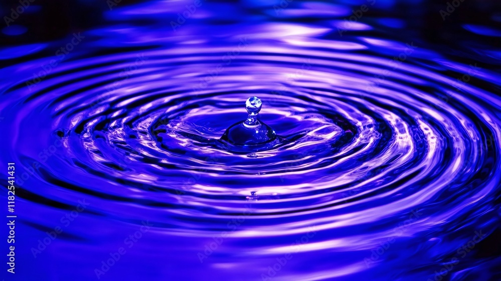 Vibrant Blue Water Drop Impact Ripples Abstract Background Vibrant Blue Water Drop Impact Ripples Abstract Background