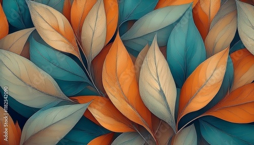 Wallpaper Mural Seamless decorative leaves background graphic resource Torontodigital.ca