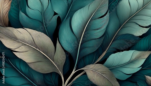 Wallpaper Mural Seamless decorative leaves background graphic resource Torontodigital.ca