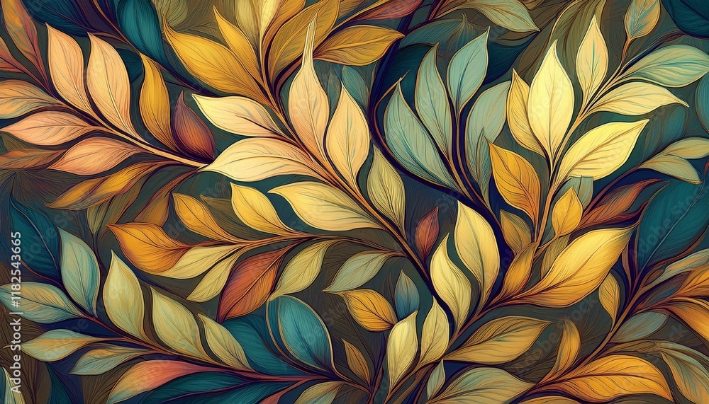 Seamless decorative leaves background graphic resource Seamless decorative leaves background graphic resource