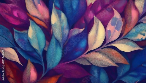Seamless decorative leaves background graphic resource