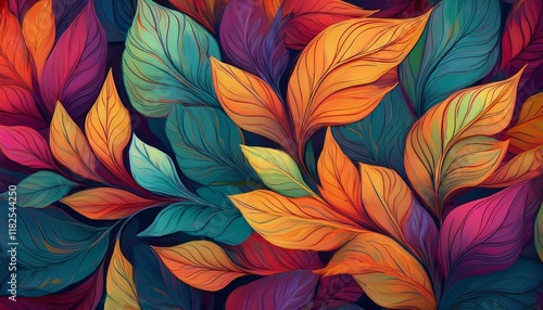 Wallpaper Mural Seamless decorative leaves background graphic resource Torontodigital.ca